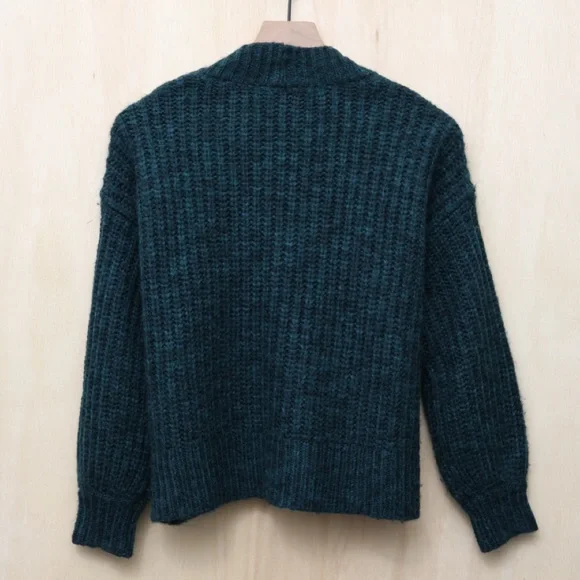 Madewell Waller Crop Cardigan Sweater Green XXS - Picture 3 of 4